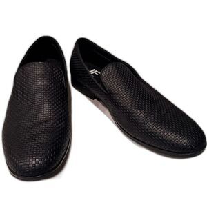 JF J Ferrar Charlton Black Woven Slip On Loafers Mens Shoes Sz 8.5